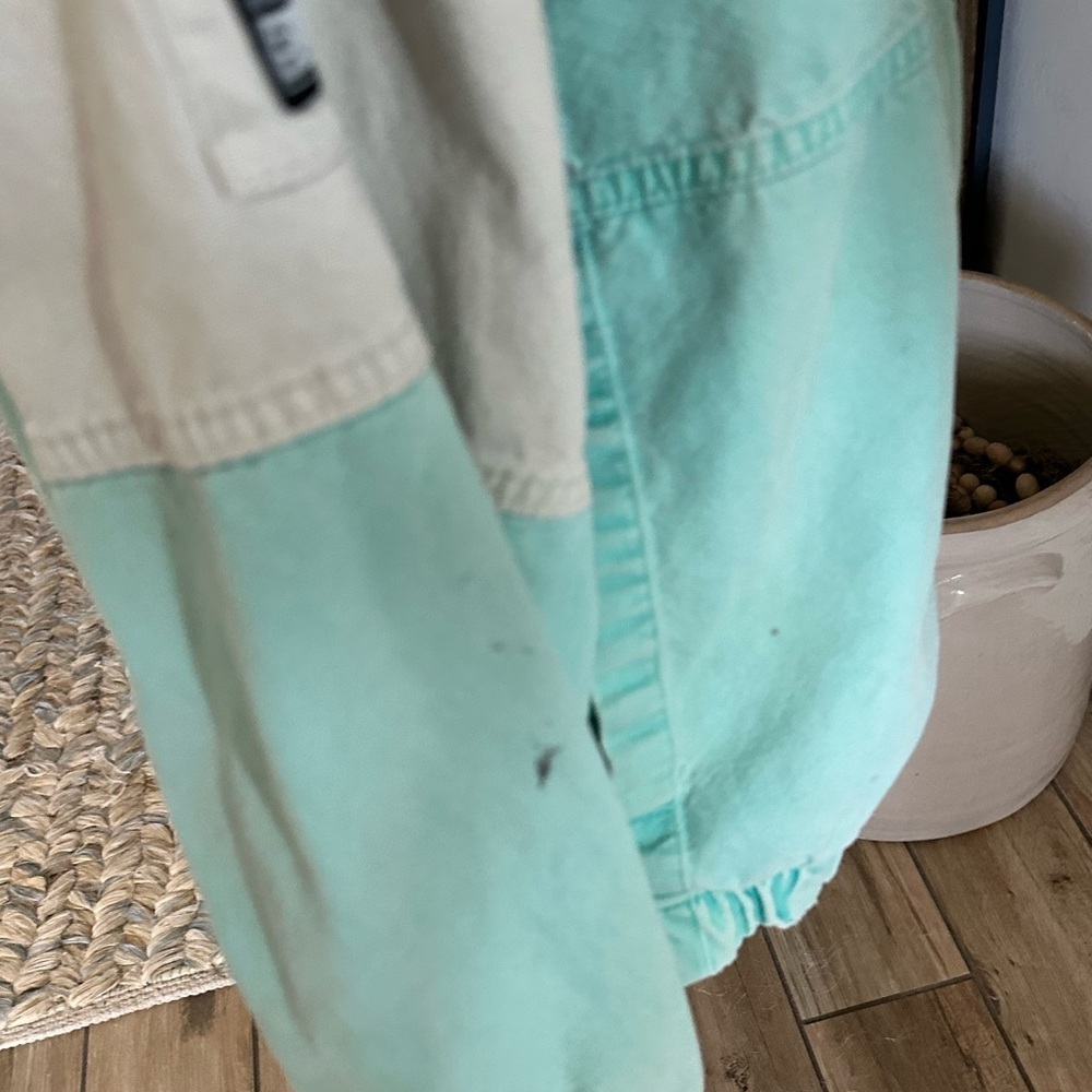 Billabong 90’s Canvas Mint Green and Cream Retro Bomber Jacket - Picture 6 of 7
